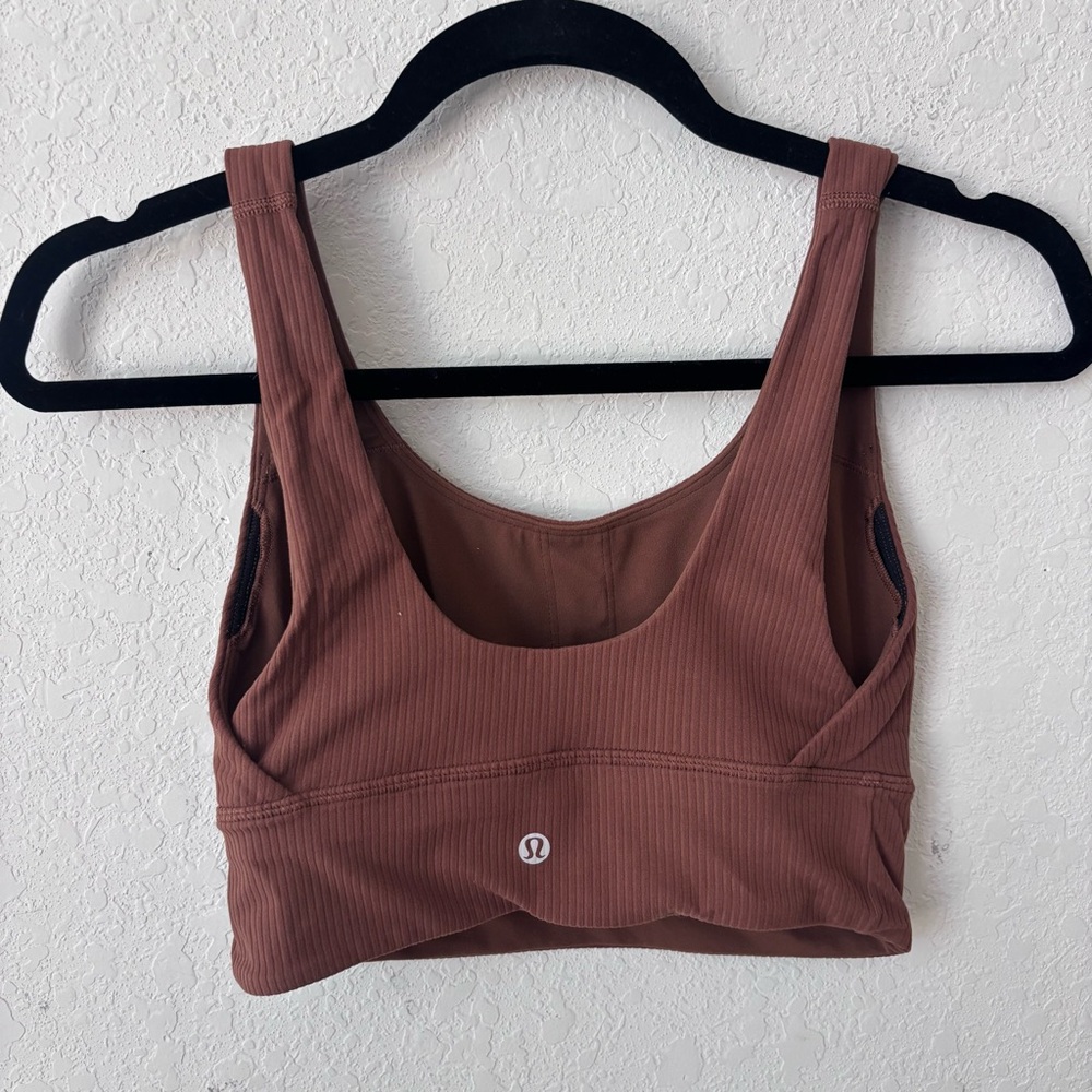 Lululemon Brown Ribbed reversible Sports Bra Size 4 - Picture 2 of 7